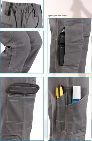 Pantalone lavoro multitasche MONDIAL grigio